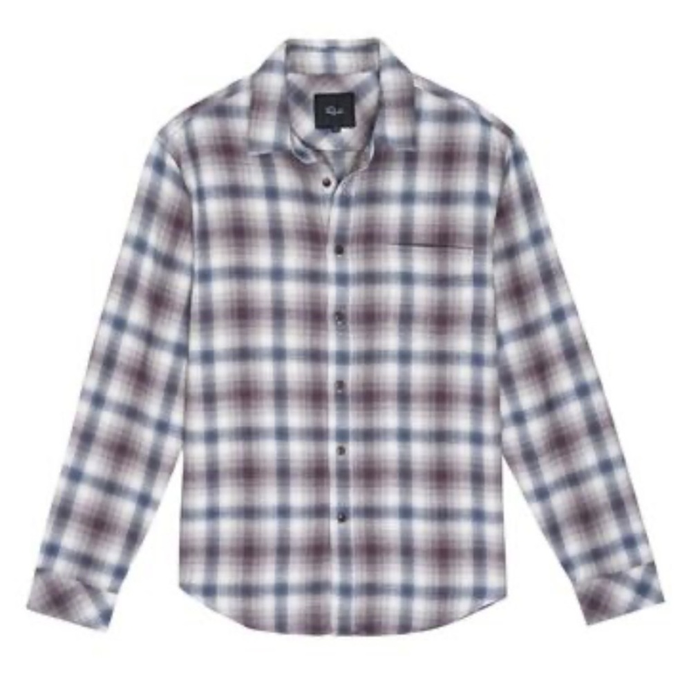 Men’s Rails Brushed Lennox Button Down Shirt Shadow Vermillion size XXL